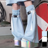 Yipinpay Japanese Y2K Leg Warmer Subculture Strap Leg Cover Spicy Girl JK Student Pile up Socks Women Lolita Long Socks Boot Cuffs