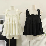 Yipinpay Summer Kawail Sleeveless Shirt Women Evening Party Slim Sweet Blouse Office Lady Causal Outwaer Elegant Top Korean Fashion