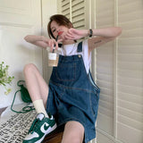 Yipinpay Denim Shorts Women's Summer Korean Version Wide Leg Jeans Army Green Elastic High Waist Loose Casual Y2k Fashion Shorts