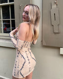 Yipinpay Female Hollow Out Dress Floral Print Halterneck Sleeveless Fashion With Oversleeves For Ladies Party Club Clothes S M L