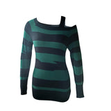 Yipinpay Dress Off Shoulder Punk Gothic Witchy Clothes Women Striped Long Sleeve Knitted Dress y2k Dark Academia Dress