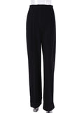 Yipinpay 18 Spring Summer Black Ladies Office Trousers Women High Waist Pants Pockets Female Pleated Wide Leg Pants Solid 2023