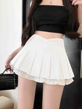 Yipinpay Mini Skirts Women Bowknot Sweet High Waist Slim French Style Chic Sexy Pleated Skirt Spring New Fashion Female Casual