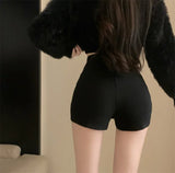 Yipinpay Sexy Shorts Women Autumn Winter Slim Stretch Basic High Waist Black Warp Hip Streetwear Fashion Female Shorts Casual