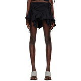 Yipinpay Sexy Women Gothic Punk Irregular Skirts Solid Color Drawstring Tie-Up Ruched Ruffles Mini Skirt Summer Fashion Short Skirts 911