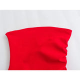 Yipinpay Sexy Women Red Ruched Strapless Mini Dress Christmas Party Vestidos