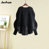 Yipinpay Women's Spring Autumn New Fashion Fake Two Piece Knit Sweater+Strap A-line Skirt Suit Korean Elegant Pullover Dress Matching Set
