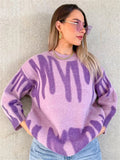 Yipinpay New Tie-Dye Knit Women's Oversize Sweater Pullovers Long Sleeve Y2k Casual 2024 Winter Streetwear Loose Pull Femme Jumper