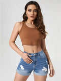 Yipinpay New Women Summer Ripped Roll Denim Shorts Fashion High Stretch Skinny Sexy Shorts Jeans Black/Blue S-2XL