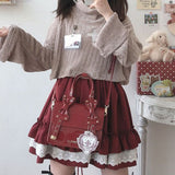 Yipinpay Kawaii Lace Lolita Skirt Women Harajuku Vintage Ruffle Patchwork Elastic Waist Mini Skirts Soft Girl Japanese Streetwear