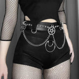 Yipinpay Rivet Sash Leather Ultra Shorts Summer High Waist Gothic Black Emo Punk Pu Shorts Metal Belt Tight Shorts