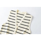 Yipinpay 2024 Women Fashion Single Breasted Striped Tank Top Sexy Sleeveless Ladies Summer Crop Top