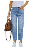 Yipinpay New Women's High Stretch Ripped Jeans Fashion Slim Denim Pencil Pants Street Casual Female Clothing S-2XL Drop Shipping