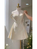 Yipinpay High end White Suspender Dress Summer New Korean Fashion Sweet Sleeveless Waist Slimming A-line Short Dress for Women