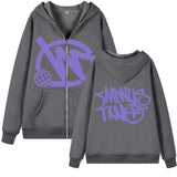 Yipinpay Zipper Hoodie Minus Two Pattern Printing Solid Color Oversized Clothing 2023 New Punk Harajuku Leisure Best Selling Hoodie