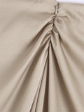 Yipinpay Knotted Long Skirt Women High Waist Skirt With Slit Ruched Elegant Skirts Woman Fashion 2023 Vintage Midi Split Skirt