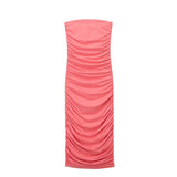 Yipinpay Pink Midi Dress Woman Off Shoulder Bodycon Dress Women Strapless Summer Long Dresses For Women Backless Sexy Party Dresses