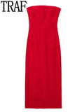 Yipinpay Red Corset Dress Woman Bodycon Long Dresses For Women Backless Off Shoulder Sexy Midi Dresses Woman Evening Party Dress
