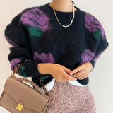 Yipinpay Pullovers Mohair Flower Sweater Jumper Sueter Mujer Autumn Winter Oversized Sweater Women Chic Fashion Knit Coat Top