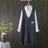 Yipinpay style knitted vest women autumn and winter Korean versatile casual camisole medium length sleeveless sweater vest female