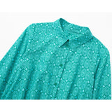 Yipinpay Print Crop Top Women Cropped Button Up Shirt Women Collared Long Sleeve Shirts And Blouses Woman Streetwear Summer Tops