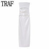 Yipinpay Cut Out Corset Dress Woman Off Shoulder White Long Dresses For Women Backless Bodycon Dress Women Evening Party Dresses