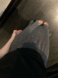 Yipinpay Black Sequin Slim Long Skirt Women High Waist Luxury Elegant Fashion Streetwear Y2k Maxi Skirt Glitter Ladies Long Skirt
