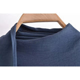 Yipinpay Blue Crop Top Women Pleated Summer Blouses Woman 2023 Tie High Neck Short Sleeve Blouse Female Elegant Chic Woman Blouse