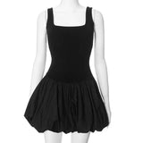 Yipinpay Patchwork Fluffy Mini Dress For Women 2024 Summer Beach Sleeveless Tank Short Dress Lady Chic Evening Party Vestidos