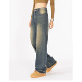 yipinpay Women's Jeans Vintage High Waist Streetwear Fashion Summer Loose Black Straight Jean Pants Baggy Wide Leg Denim Trousers