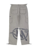 Yipinpay Y2K Cargo Pants Men Retro Loose Pocket Wide-Leg Pants High Waist Straight Loose Men And Women Harajuku Mopping Overalls