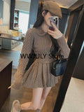 Yipinpay Autumn Preppy Style Knitted Clothing Suit Woman Slim Kawaii Swearter Tops Casual Y2k Mini Skirt Woman Fashion 2 Piece Set