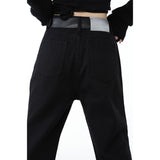yipinpay Women Black Jeans High Waist Korean Fashion Streetwear Style Wide Leg Jean Female Baggy Trouser Straight Denim Pants