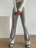 yipinpay Leggings Women Sweatpants Tie Up Elastic High Waist Pant Casual Sports Gray Knit Trousers Streetwear Black Track Pants