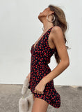 Yipinpay Women Floral Dress Sleeveless Off Shoulder V Neck Slimming Casual Club Party Vintage Short Dress Street Style S M L