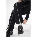 yipinpay Women's Jeans High Waist Chic Design Black Fashion Streetwear Straight Pants Baggy Basic Vintage Female Wide Leg Denim Trouser