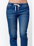 Yipinpay 2024 Women's Loose Jeans Plus Size Elastic Waist Ladies Comfortable Casual Foot Retraction Lantern Pants