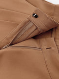 Yipinpay Khaki Pleated Office Trousers For Women Casual High Waist Floor-Length Pants Classy Ladies Business Black Pants 2023