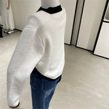 Yipinpay Fragrance Cropped Metal Double Breasted Jacket Chic Korean Clothes Irregular Sweaters for Women 2023 Knitted Cardigan
