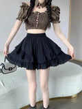 Yipinpay Mini Skirts Women Lace Patchwork Summer 2024 New Stretch High Waist Puffy Pettiskirt Solid Sweet Elegant Skirt Female