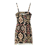 Yipinpay 2023 Vintage Print Mini Dress Women Summer Slip Dress Woman Backless Sexy Short Dresses For Women Holiday Beach Dresses