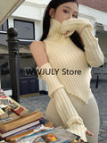 Yipinpay Autumn for Women Korean Fashion Retro Warm Soft Cashmere Sweater Removable Sleeves Slim Knitted Pullover Tops Office Lady