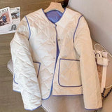 Yipinpay Quilted Coats Spring Autumn Chaqueta Mujer Puffer Jacket Jaqueta Feminina Contrast Argyle Women's Parkas Bomber Plaid