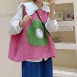 Yipinpay New Knitted Vest Women's Autumn Loose Small Fresh Flower Vest
