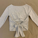 Yipinpay Retro Beige Tees Fashion Women V-Neck Crop Top Lace Up Backless Blouse Offie Lady Causal Outewar Shirt 2024 Summer