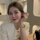 Yipinpay Leg Shorts O Neck Short Sleeve Tweed Jacket Crop Cardigan Suits Two Piece Sets Womens Outifits Korean Shirt Blazers