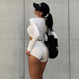 Yipinpay Letter Print 2 Two Piece Sets Tracksuit Women Matching Sets Fall Outfits 2023 Black Long Sleeve Tops And Shorts Set