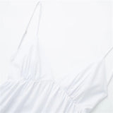 Yipinpay White Slip Dress Woman Backless Long Dress Women Beach Sexy Summer Dresses Woman 2023 Ruched Sleeveless Party Dresses