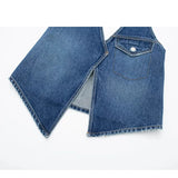 Yipinpay Blue Denim Top Female Halter Backless Crop Top Women Asymmetric Off Shoulder Tops For Women Sleeveless Summer Sexy Tops