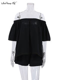 Yipinpay White Cotton Vacation Outfits With Shorts Slash Neck Lace Blouse And Hot Pants Two Pieces Sets 2023 Shorts Sets Lady